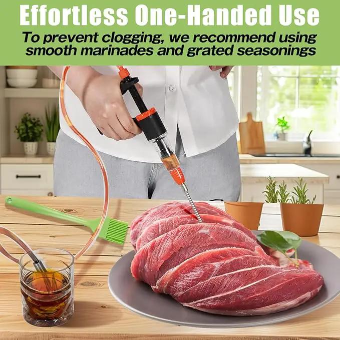 Premium Marinade Injector Syringe – Adjustable Flow (5ml/10ml/15ml), 4 Stainless Steel Needles, Meat Injector for Turkey, BBQ, Chicken, Beef, Pork, Brisket, Smoking & Holiday Cooking by GreenHaven Gardens