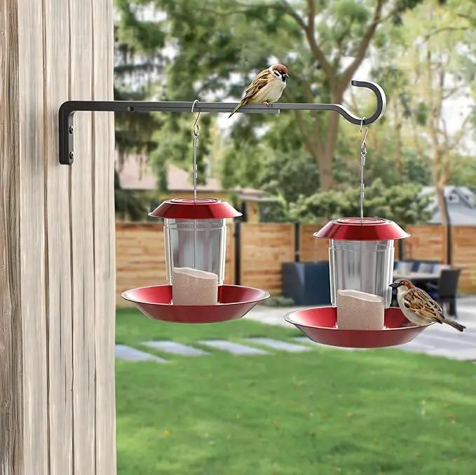 8 Inch 2 Pack Black Heavy Duty Outdoor Plant Hangers for Hanging Baskets, Iron Hanging Plant Brackets for Hanging Plants Outside, Metal Plant Hooks Plant Wall Hooks for Hanging Lantern, Bird Feeder by GreenHaven Gardens