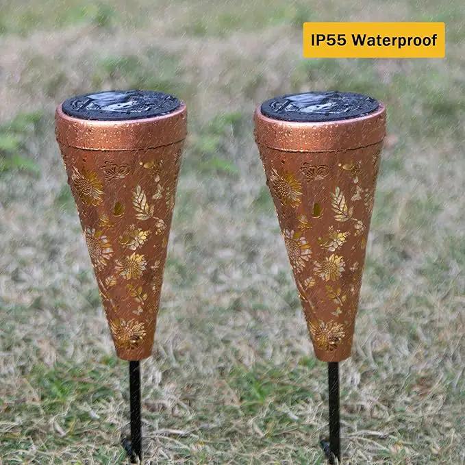 2 Pack Sunflower Solar Pathway Lights Outdoor, Waterproof Solar Walkway Lights Garden Decor, Pathway Landscape Lights for Backyard Patio Path Yard Lawn Walkway by GreenHaven Gardens
