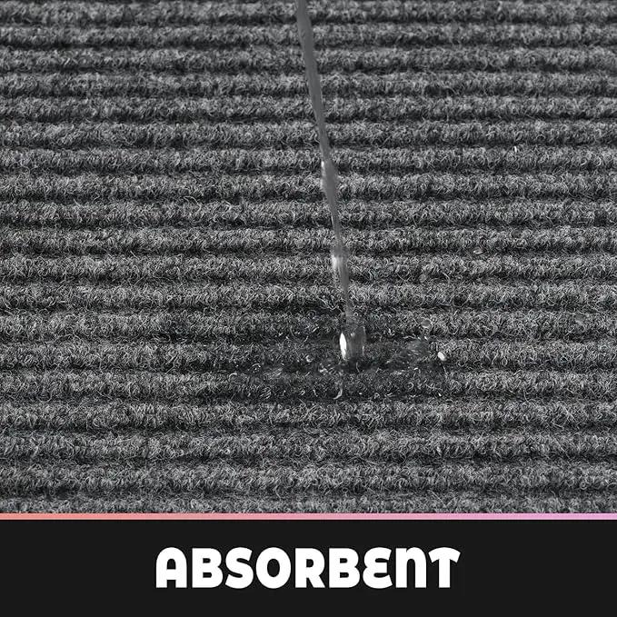 Profile Rubber Door Mat, 72x48inch, Heavy Duty, Entrance Doormat, Indoor and Outdoor, Waterproof, Easy Clean Shoe Scraper, Home Rug Welcome Mats for Entryway, Patio, Porch(Light Grey) by GreenHaven Gardens