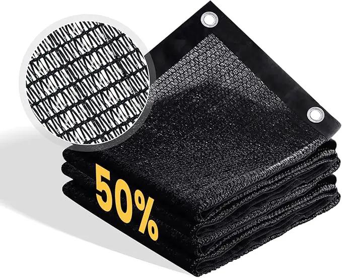 VICLLAX 50% Shade Cloth, 6x16FT Durable Black Mesh Trap with Every 3 FT Grommet, Sun Shade Fabric Netting for for Plants Cover, Greenhouse, Chicken Coop, Barn Kennel, Garden Patio by GreenHaven Gardens