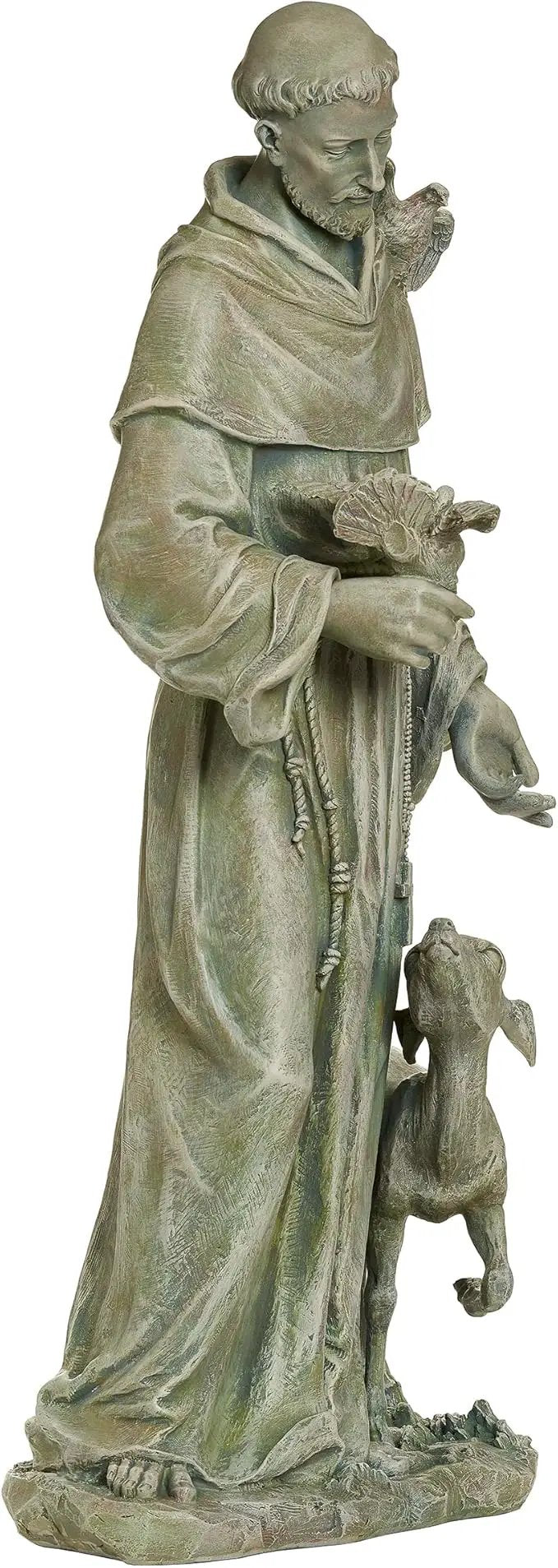 Joseph's Studio by Roman, 36.5" H St. Francis with a Fawn Garden Statue, Religious Outdoor Decor by GreenHaven Gardens