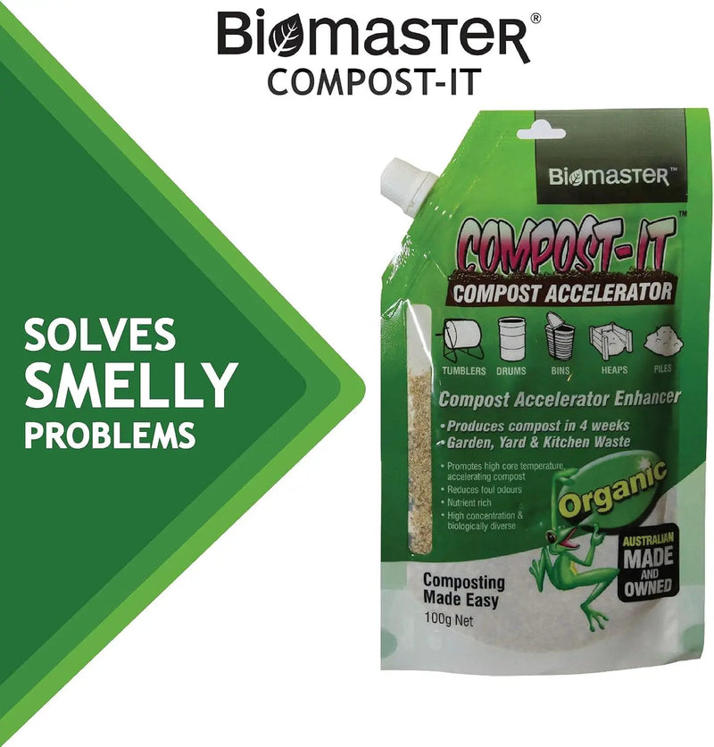 Compost-It Compost Accelerator/Starter 100g Spout Pack for All Composting Systems, (100% Natural Concentrate) by GreenHaven Gardens