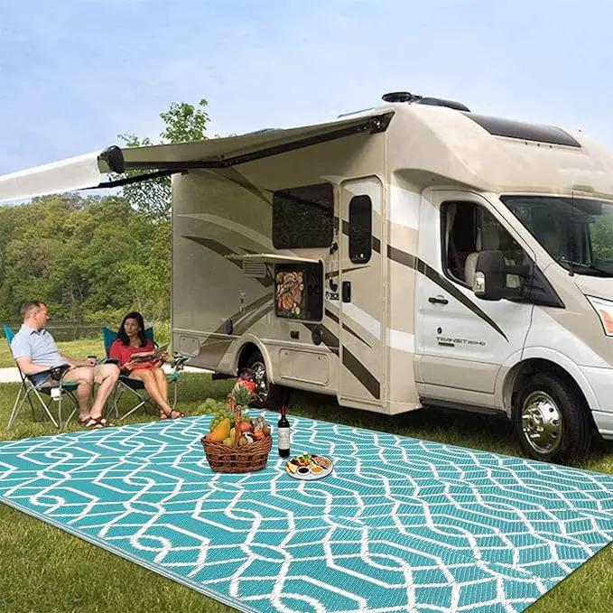 HEBE Outdoor Rug Waterproof 8x10, Reversible Plastic Straw Rug RV Camping Rug, Indoor Outdoor Patio Mat Clearance, Outside Carpet for Porch,Deck,Camper,Balcony,Backyard,Picnic by GreenHaven Gardens