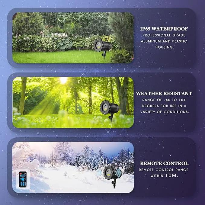 Christmas Laser Light Projector - Outdoor Projector Laser Lights Waterproof Remote Control, Red Green and Blue Star Show Decorations for Holiday Party Garden by GreenHaven Gardens
