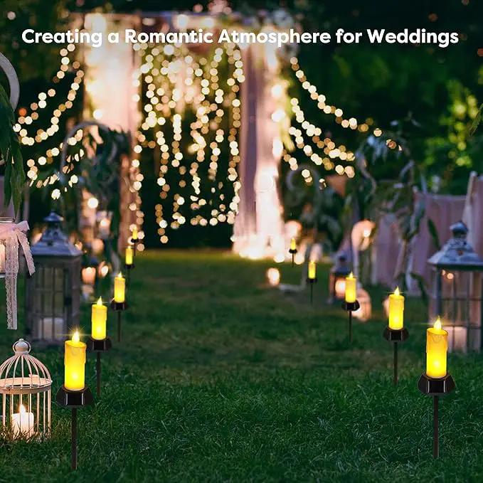 BlcTec Solar Candles Outdoor Waterproof, Flickering Candles with IP65 High Rating Waterproof, Suitable for Outdoor Lawn, Yard, Pathway, Wedding, Camping, Holiday Decorations, 4 PCS by GreenHaven Gardens