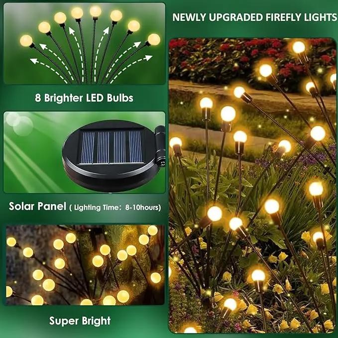 6-Pack Solar Garden Lights, 48 LED Solar Lights Outdoor for Garden Decor, Waterproof Firefly Light Outdoor (Sway by Wind), Swaying Light for Outside Yard Pathway Landscape Decorations (Warm White) by GreenHaven Gardens