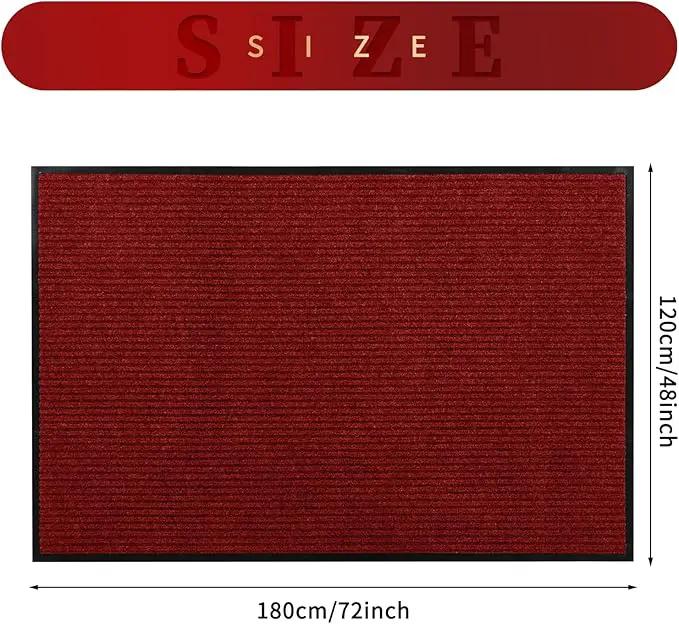 Profile Rubber Door Mat, 72x48inch, Heavy Duty, Entrance Doormat, Indoor and Outdoor, Waterproof, Easy Clean Shoe Scraper, Home Rug Welcome Mats for Entryway, Patio, Porch(Red)