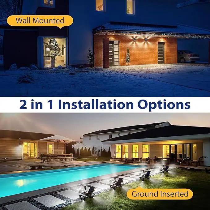 Solar Lights Outdoor Waterproof IP68, 360° Adjustable 4 Modes Solar Powered Spot Lights for Yard Garden Landscape, Bright Led Flood Lightings for Outside Wall Tree House Pathway (Cold White/4 Pack) by GreenHaven Gardens
