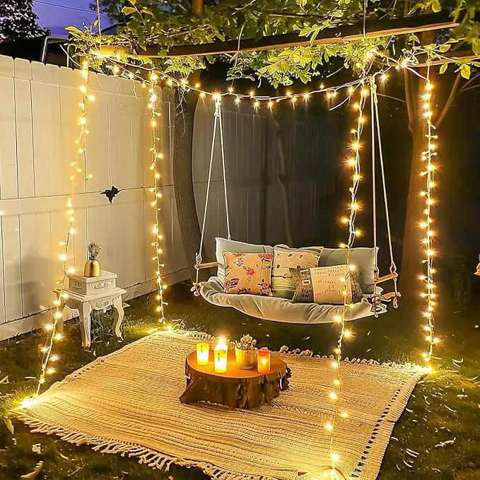 JMEXSUSS 400 LED String Lights Indoor, 132ft Warm White Christmas Lights Outdoor Plug in, 8 Modes Waterproof Twinkle Lights for Outside Holiday Wedding Party Decorations by GreenHaven Gardens