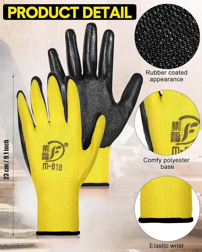 Nuogo 48 Pairs Gardening Gloves for Men Women Rubber Coated Safety Work Gloves Bulk for Gardening Construction Work by GreenHaven Gardens