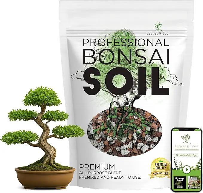 Bonsai Soil Premium All Purpose Blend | Pre-Mixed Ready to Use for Fast Drainage | Large 2.2 Quarts | Lava, Limestone Pearock, Calcined Clay and Pinebark | Made in USA by GreenHaven Gardens
