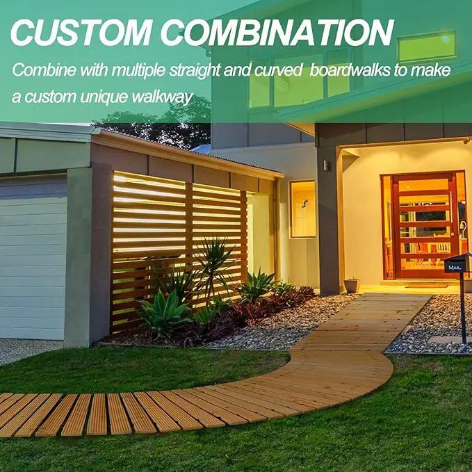 RELIANCER 8' Wooden Garden Pathway,Outdoor Roll Out Cedar Straight Walkway,Patio Path Decorative Garden Boardwalk Walkways,Weather-Resistant Roll Up Beach Wood Road Floor,Wedding Party Pathways by GreenHaven Gardens