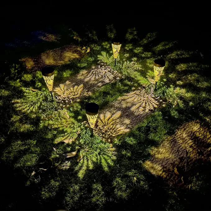 4-Pack Hummingbird Outdoor Decor Solar Pathway Lights, Metal Landscape Lighting for Outside Use: Patio, Yard, Lawn, Backyard, Walkway, Driveway – Gifts for Women, Mother, Grandmother by GreenHaven Gardens
