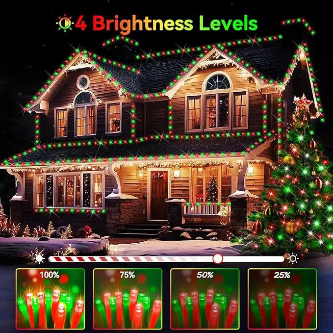 Hezbjiti 2 Pack 1000 LED 403 FT Christmas String Lights Outdoor, 8 Lighting Modes IP44 Waterproof Fairy Lights with Timer and Dimmable Function for Party Tree Decorations (Red+Green, Clear Wire) by GreenHaven Gardens