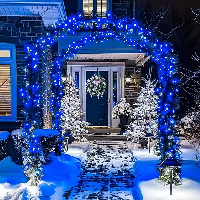 JMEXSUSS 2 Pack Blue Solar Christmas Lights, Total 400 LED 151FT Solar String Lights Outdoor Waterproof, 8 Modes Blue Christmas String Light for Outside Garden Party Patio Tree Decorations by GreenHaven Gardens