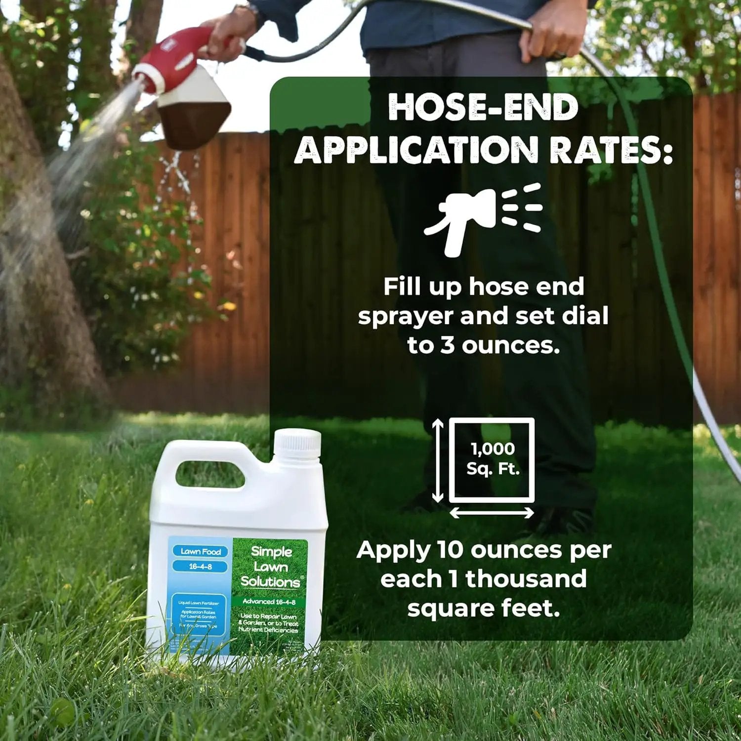 Advanced 16-4-8 Lawn Fertilizer - Liquid Lawn Food Spring & Summer Concentrated Spray - Any Grass Type- Fish and Seaweed Kelp- Balanced NPK - Simple Lawn Solutions (1 Quart) by GreenHaven Gardens