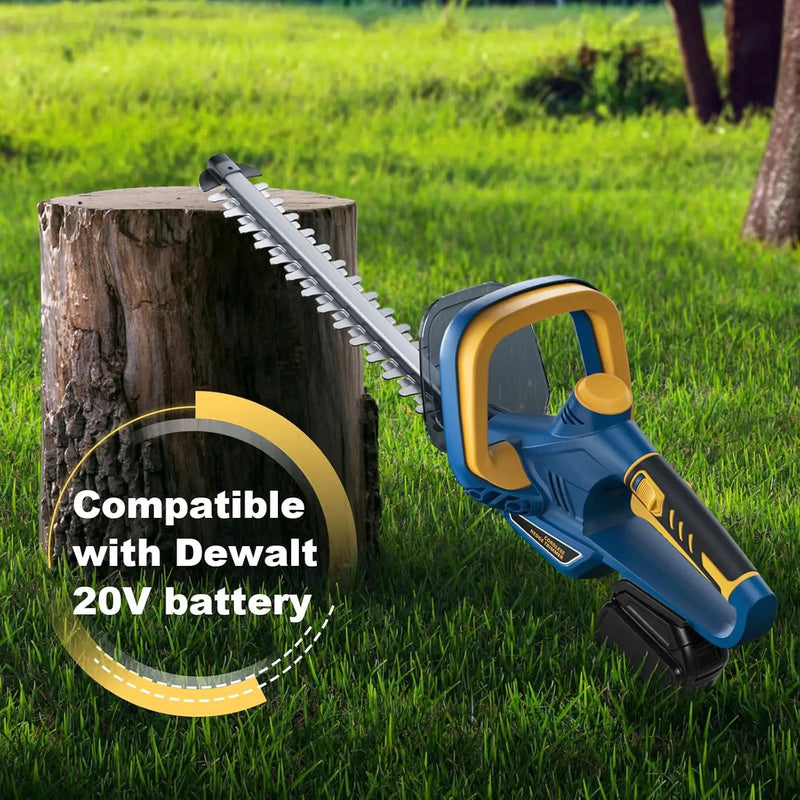 Hedge Trimmer for Dewalt 20V Battery, Cordless Hedge Trimmer with 22'' Dual-Action Blade, 1600RPM, 3/5'' Cutting Width, Rotating Handle & Dual Switch Design (Battery Not Included) (Navy Blue) by GreenHaven Gardens