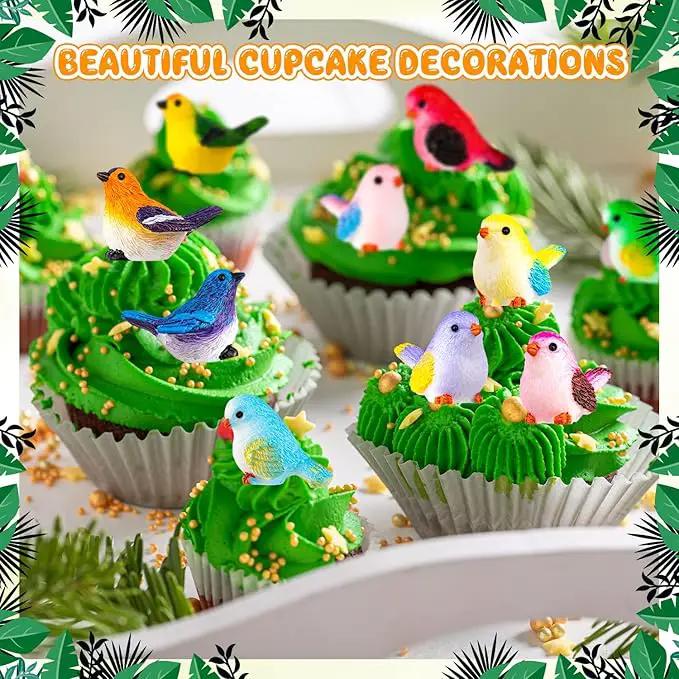 36PCS Miniature Cute Bird Decorative Figurines - Dollhouse Accessories, Mini Resin Birds Toy for Garden Crafts, Micro Landscape Home Meetings Decoration, Cake Topper (11 Styles) by GreenHaven Gardens