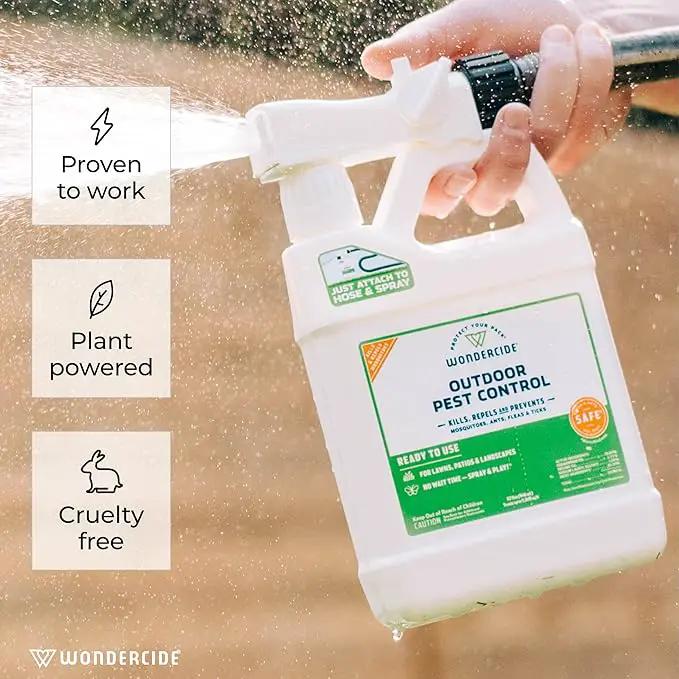 Wondercide - Outdoor Pest Control Spray with Natural Essential Oils - Mosquito, Ant, Insect Repellent, Treatment, Killer - Safe Around Pets Kids 32 oz by GreenHaven Gardens