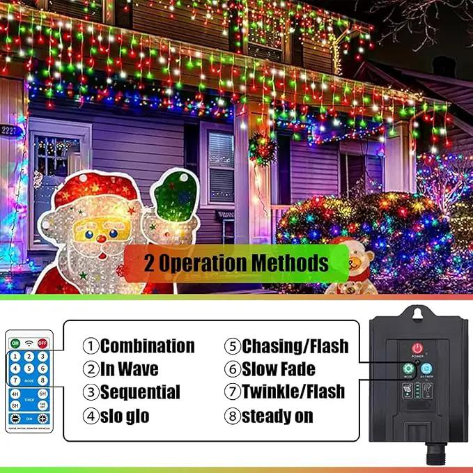 Upgraded Solar Christmas Lights,304 LED Outdoor Christmas Decorations 8 Modes Waterproof Solar Powered String Lights for Patio Yard Garden Wedding Party House Xmas Tree Roof Decorations(Red and Green) by GreenHaven Gardens