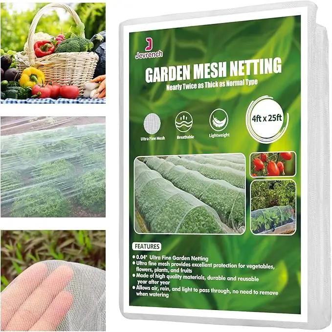 Garden Netting, Jevrench Durable Ultra Fine Garden Netting, Garden Plant Cover Row Cover Makes Plants, Vegetables, Fruits, and Flowers Grow Better (4ft x 25ft) by GreenHaven Gardens