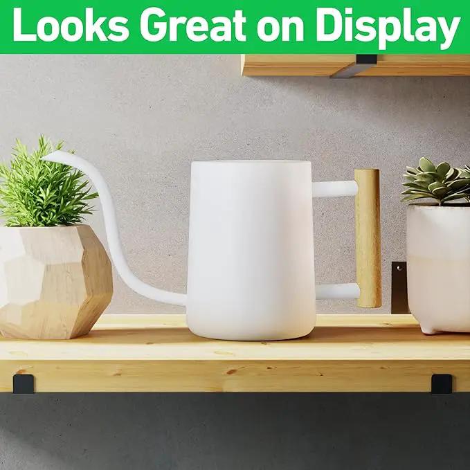 35 oz Metal Small Indoor Watering Can with Long Spout & Real Wood Handle for House Plants, Succulents, Cacti & Seedlings - White Long Spout Watering Can Indoor Plants - Stylish, Gentle Flow, No Spills by GreenHaven Gardens