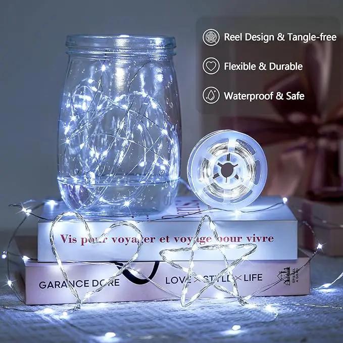 JMEXSUSS 2 Pack Solar String Lights Outdoor Waterproof, Each 33FT 100 LED Solar Lights Outdoor, 8 Modes White Fairy Light for Outside Yard Tree Patio Garden Wedding Christmas Decorations by GreenHaven Gardens