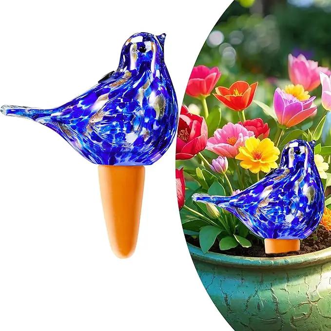 Glass Bird Shaped Plant Watering Ball Glass Automatic Watering Ball Flower Pot Insertion Spike Drip Irrigation Device Watering Ball Irrigation System Plant Enthusiast Gift (Dark Blue) by GreenHaven Gardens