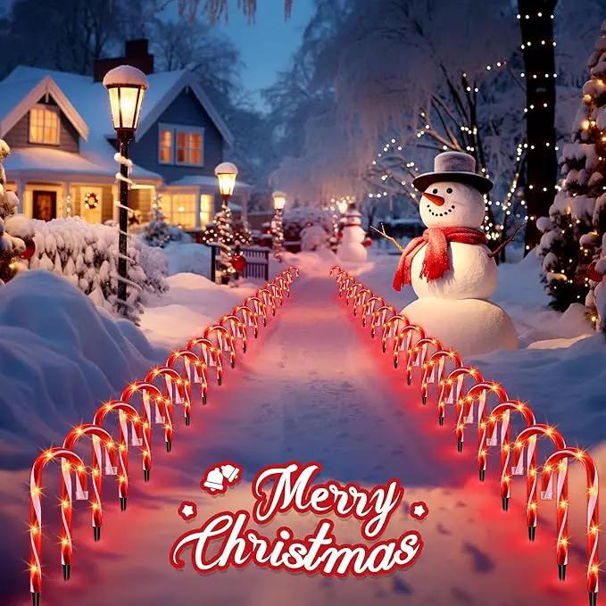 Christmas Candy Cane Lights, Candy Cane Lights Christmas Decorations Outdoor for Yard,Garden(10Inch), 10Pack by GreenHaven Gardens