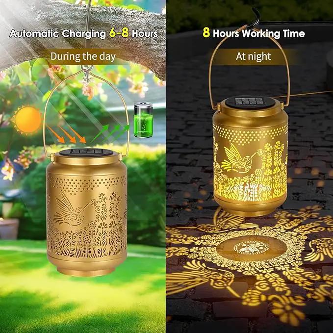 Hummingbird Solar Lanterns Outdoor Lights: Garden Decor Birthday Gifts for Women Mom Grandma Nana Aunt, Hanging Solar Lights Decoration Waterproof Outside for Yard, Patio, Backyard, Porch by GreenHaven Gardens