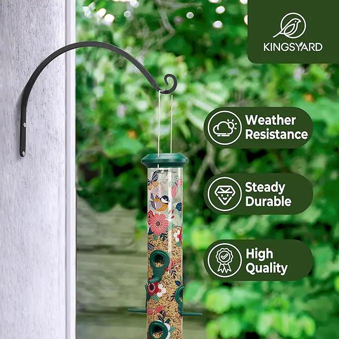 Kingsyard 2-Pack Wall Plant Hanger Outdoor - Heavy Duty Metal Hanging Bracket Hooks for Hanging Plant, Bird Feeders, Lanterns, Wind Chimes Outdoor & Indoor, 8-Inch/Black by GreenHaven Gardens