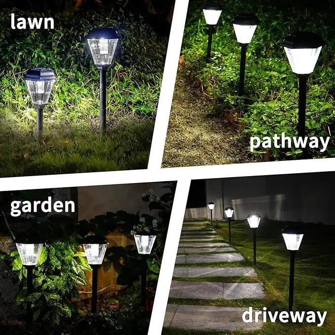 Solar Pathway Lights Outdoor 4 Pack, Upgraded 1000mAh Battery Up to 12Hrs, Solar Lights Outdoor Waterproof IP65, Warm White Landscape Light for Garden by GreenHaven Gardens