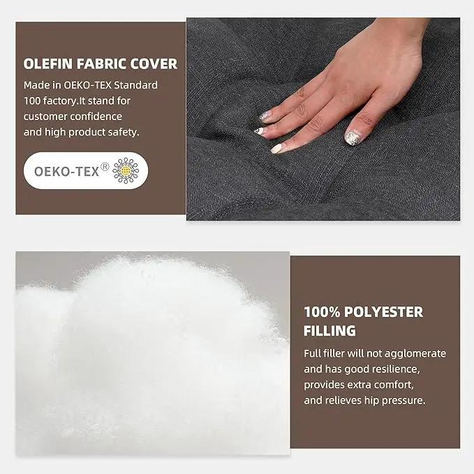RACE LEAF 4 Pack Patio Chair Cushions 17x17 Inch, Thickened Waterproof Cushions with Stain Resistant Cover and Non-Slip Ties for Patio Furniture (Gray) by GreenHaven Gardens