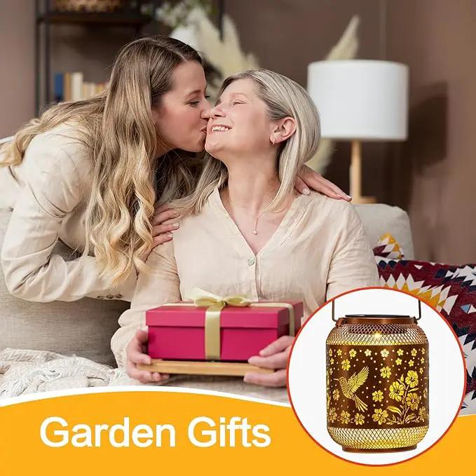Solar Lanterns Outdoor Waterproof Hummingbird Garden Decor Birthday Gifts for Women Mom Grandma Hanging Solar Lights Metal Decoration Outside for Yard, Patio, Backyard, Porch, Pathway by GreenHaven Gardens