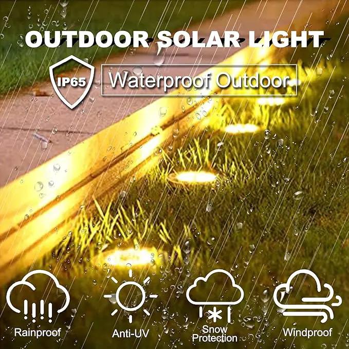 Solar Ground Lights-Waterproof Solar Lights Outdoor Garden- Solar Disk Lights-Upgraded 16LED Bright in-Ground Lights-Landscape Lights for Pathway, Yard, Lawn, Patio, Walkway (16 Pack White Light) by GreenHaven Gardens