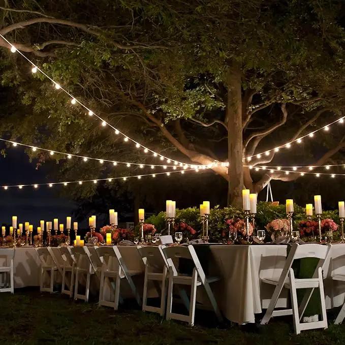 Banord Outdoor String Lights, 48FT Waterproof Patio Lights with 1W Dimmable LED Bulbs, White Hanging String Lights for Outdoor Backyard, Garden, Deck, Porch, Gazebo, Balcony, Camping, Party by GreenHaven Gardens