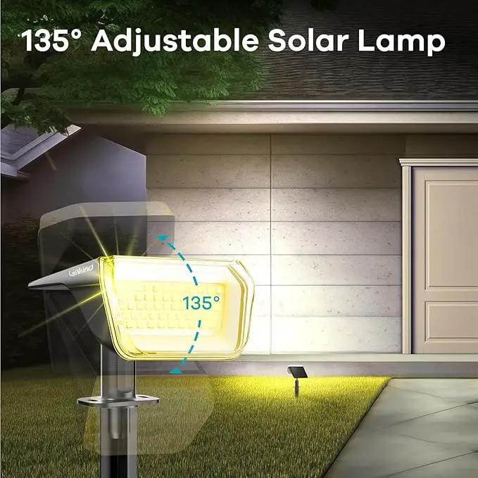 Linkind Solar Spot Lights Outdoor, 60 LEDs Solar Landscape Lights with 30% Conversion Rate and Waterproof IP67, Ideal for Outside, Garden, Yard, Pathway (6 Pack, Warm White) by GreenHaven Gardens