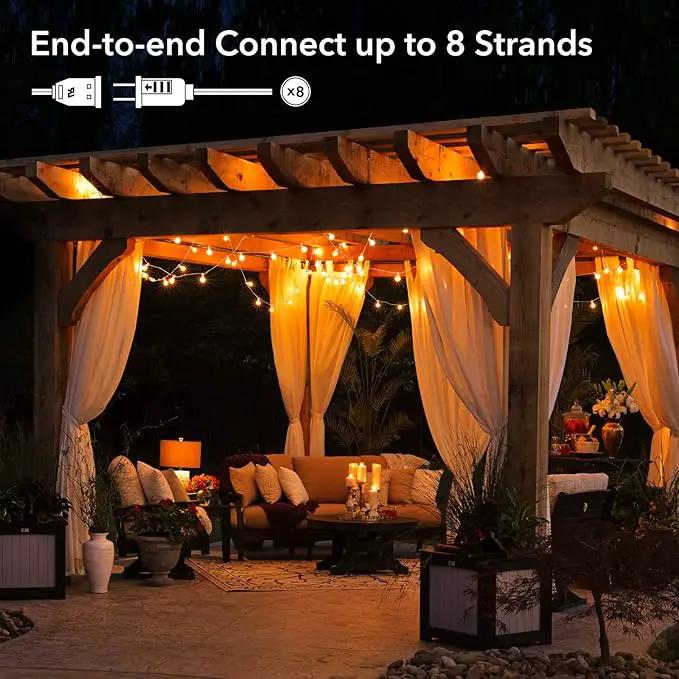 Outdoor String Lights - 50 Ft Waterproof Connectable Commercial LED Patio Lights with 25 G40 Globe Bulbs, All Weatherproof Hanging Globe Lights for Outside Backyard Porch Party Decoration by GreenHaven Gardens