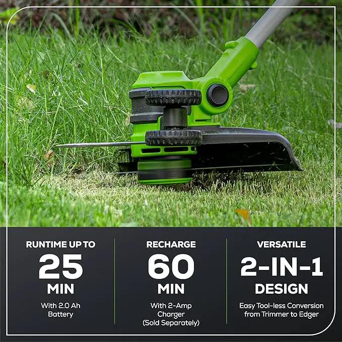 Greenworks 40V 13-Inch Cordless String Trimmer/Edger and Leaf Blower Combo Kit + 3 Bonus Spools, 2.0Ah Battery and Charger Included by GreenHaven Gardens