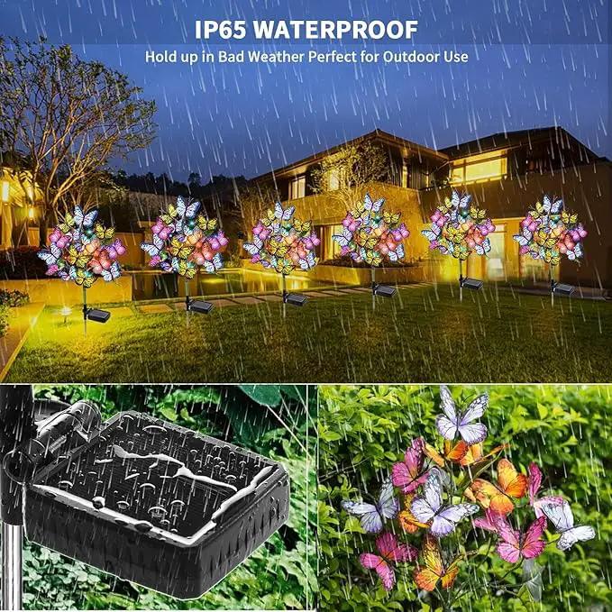 Solar Garden Lights Outdoor Waterproof Decorative Solar Lights Outdoor 8 Pack with 176 LED 136 Butterfly Flower Garden Decor Yard Decorations Patio Lawn, Gifts for Mother's Day Mom Women by GreenHaven Gardens