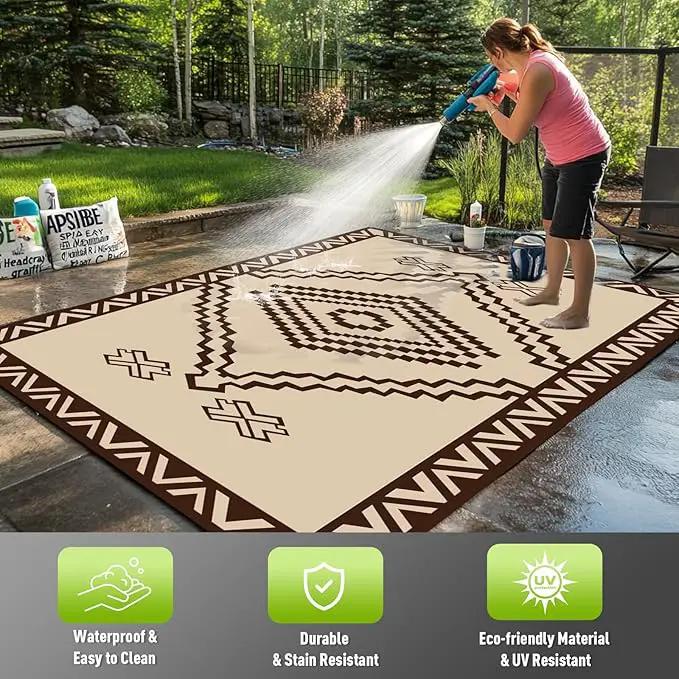 WILDROOTS 5x8 Feet Del Diamond Plastic Outdoor Rug, Stain Resistant Waterproof Reversible Outdoor Patio Rug, Fade Resistant Camping Rug by GreenHaven Gardens