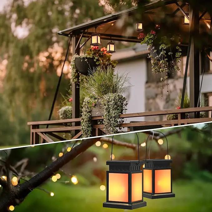 GIGALUMI Solar Lanterns Outdoor Waterproof, 4 Pack Hanging Solar Lanterns for Outside, Flame Effect Outdoor Lights for Pathway, Garden, Patio, Lawn, Porch, Gazebo, Tent, Tree, Yard(Flickering Lights) by GreenHaven Gardens
