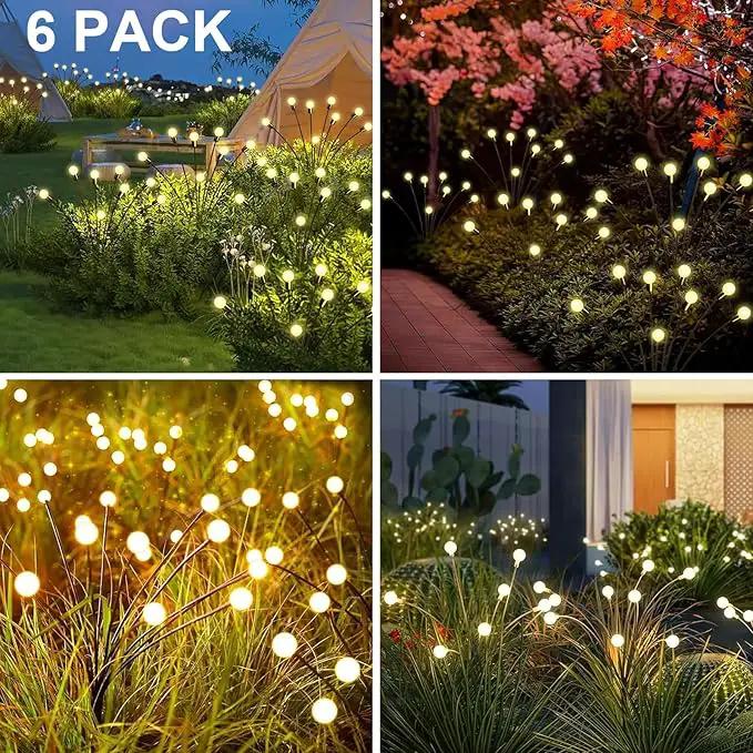 New Upgraded Solar Garden Lights, 6 Pack 48 LED Solar Firefly Lights Outdoor Waterproof, Solar & USB Charging, 8 Modes Swaying Light for Yard Pathway Patio Landscape Outdoor Decoration Lights by GreenHaven Gardens