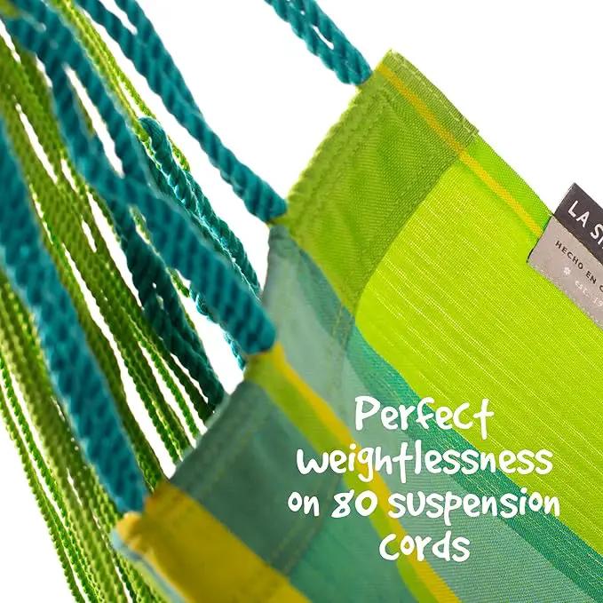LA SIESTA® - Medium Basic Domingo Hammock Swing Chair - Weather & Tear Resistant Hanging Hammock Chair - Indoor Outdoor Hammock Chair Swing - Patio Porch Bedroom Hanging Chair - Max 250 Lbs, Lime by GreenHaven Gardens