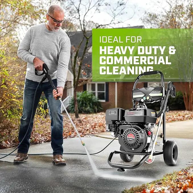 Commercial 4200PSI 4GPM 212CC Gas Pressure Washer, 7.0 HP Professional Gas Power Washer with 5 Nozzles 25FT Hose Foam Bottle for Car Fence Driveway Yard (EPA/CARB/ETL Compliant), Black by GreenHaven Gardens