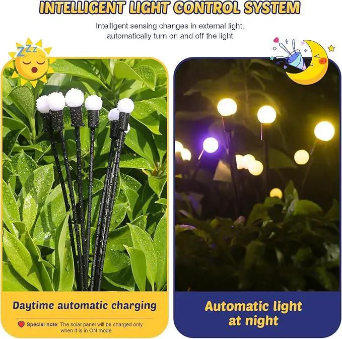 Solar Firefly Lights 2 Pack 16 LED Lights 2 Lighting Modes for Garden,Patio and Yard Solar-Powered LED Lights (Warm White, 2) by GreenHaven Gardens