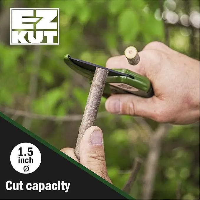 EZ Kut Heavy Duty Pruning Shears Green - with Ratcheting Action Great Garden Hand Tool Clippers Gardening pruners arthritis tools Ratcheting Anvil Hand Pruner Pruning Shears Heavy Duty Since 1988 by GreenHaven Gardens