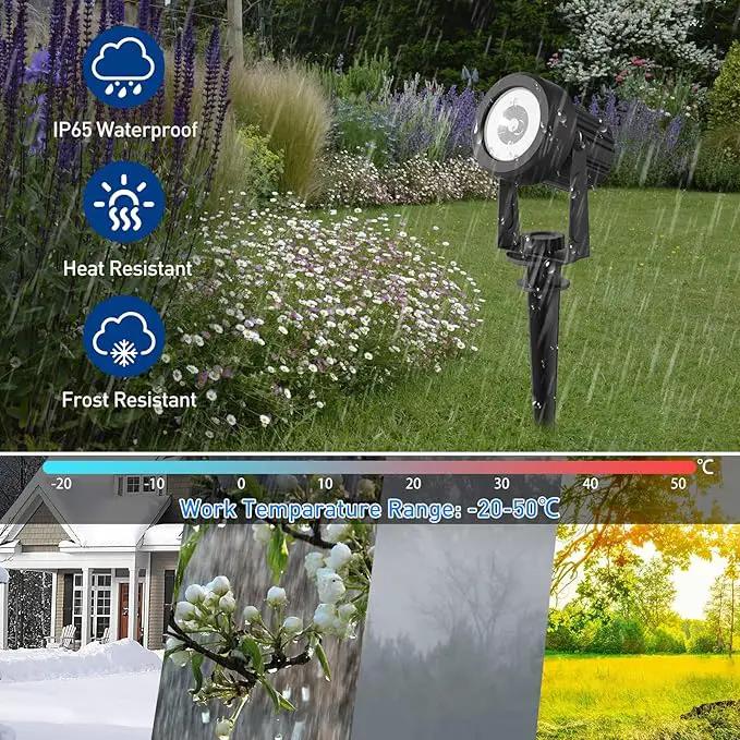 T-SUNUS Solar Landscape Spotlights 2 Pack Warm White, IP65 Waterproof Sopt Lights 9.8ft Cable, Outdoor LED Wall Light 3000K Separated Panel for Tree Flag Yard Garden Driveway Porch Walkway Pool Patio by GreenHaven Gardens