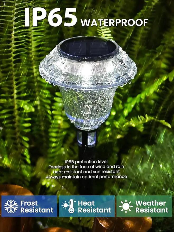SOLPEX Solar Pathway Lights Garden Decor for Yard, Garden Lights Solar Powered Waterproof Landscape Lighting, Solar Outdoor Lights Porch Decor for Path Walkway Driveway (8 Pack Cold White) by GreenHaven Gardens